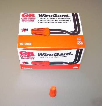 Nib gb 10-003 wire connector orange box of 100 b 