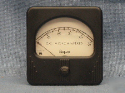 Simpson 0-50 dc uamp meter 03860 27 55F071