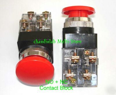 4 momentary mushroom pushbutton switch no+nc red #2102