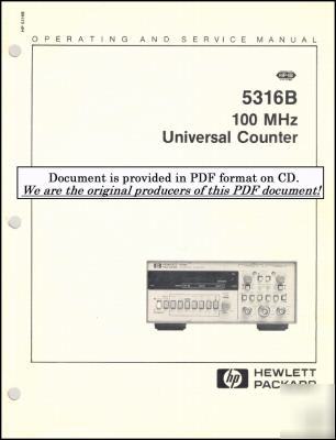 Agilent hp 5316B operating and service manual HP5316B