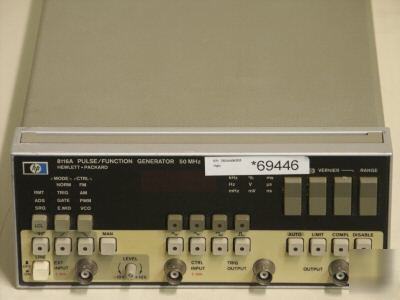 Hp 8116A pulse / function generator. 1MHZ to 50MHZ rep.