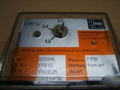 Kobold dwu - 5220 paddle-bellows flowmeter and switch