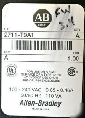 Allen bradley panelview 2711-T9A1 a 2711T9A1 excellent