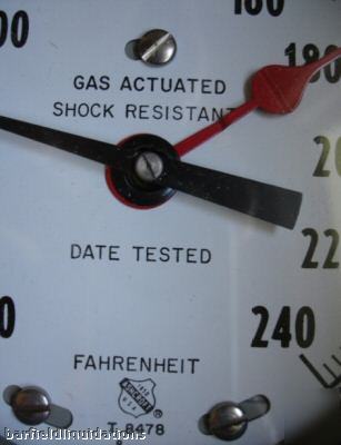 Ashcroft gas actuated shock resistant fahrenheit gauge