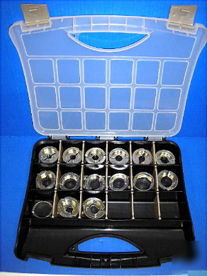 Burndy hydraulic crimper stainless u die set 15 pcs vgc