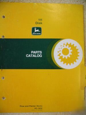 John deere 111 disk parts catalog manual