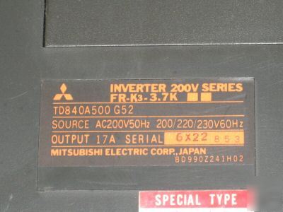 Mitsubishi freqrol-K3 inverter fr-K3-3.7K