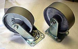 New 2PCS,6â€X2â€ silver brand cast iron/steel casters
