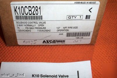New asco K10CB281 K10 solenoid valve 1/2