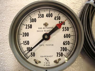 New * ashcroft t-8478 temp gauge & probe * 50-750 deg f