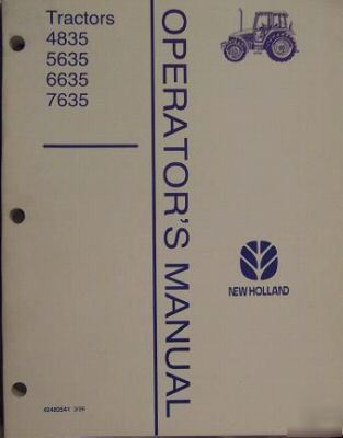 New holland 4835,5635,6635,7635 tractors owner's manual