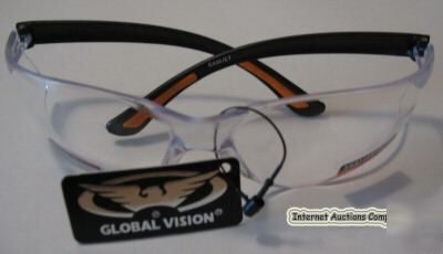 Ramjet safety glasses global vision orange/clear lens
