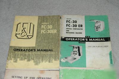 Various out of print j&l optical comparator catalogs