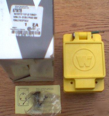 Woodhead 67W76 L16-20R 20 amp 480 v 3 ph receptacle