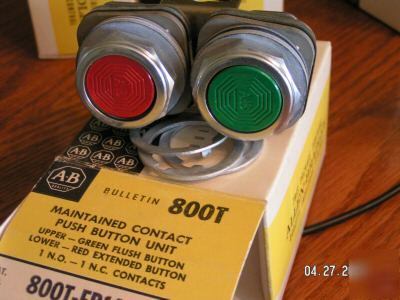  allen bradley pushbutton unit green red 800T-FB16A