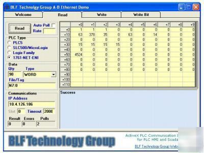 Allen bradley plc ethernet tcp/ip communication driver