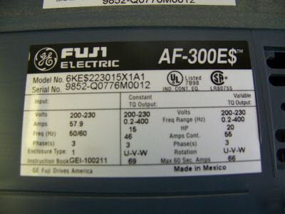 Ge fuji af-300E$ variable frequency drive electric