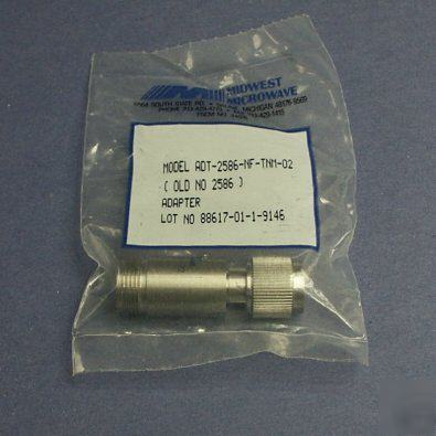 New midwest microwave n-f to tnc-m 18GHZ coax adapter