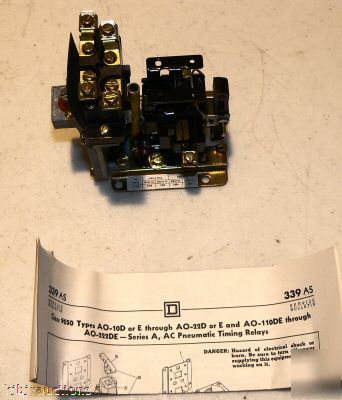 Square d 9050 pneumatic timing relay 