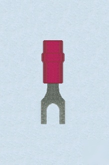 Close 190 solderless spade crimp terminals #6 red 18-22