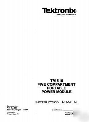 Tek tektronix TM515 tm 515 opertion & service manual